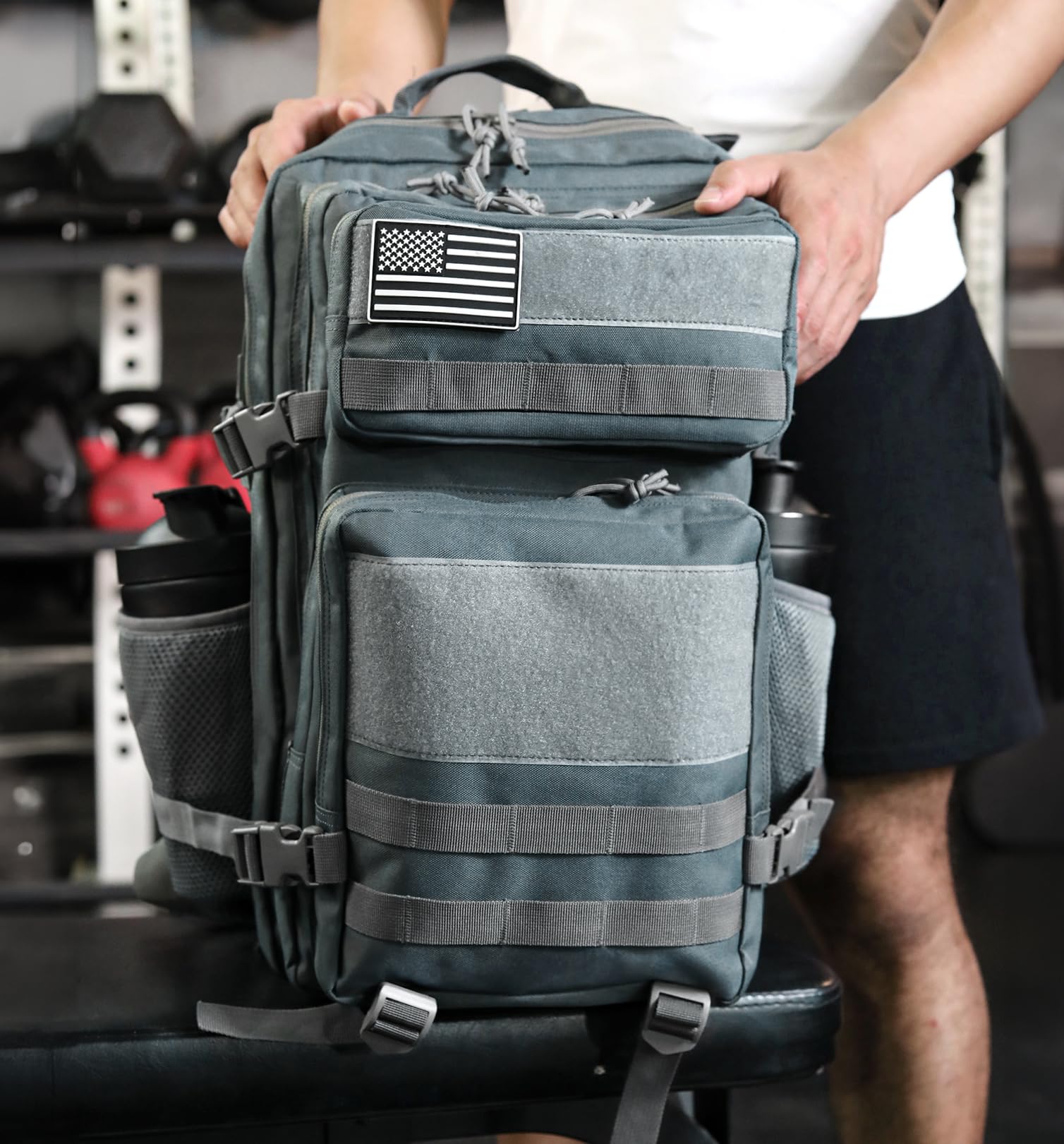 Taktischer Rucksack, Militär-Rucksäcke für Herren, Fitnessstudio, Camping, Wandern, Tagesrucksack, großer Rucksack, 3 Tage, mit MOLLE, 25 l - 45 l