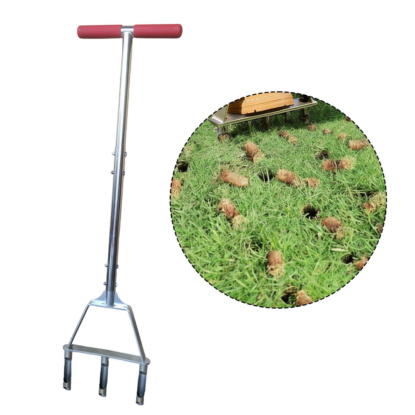 Fenteer Manual de herramienta aireadora de césped. Mantenimiento del aireador de núcleo. Aflojamiento del suelo. Púas huecas. Herramienta de aireación de