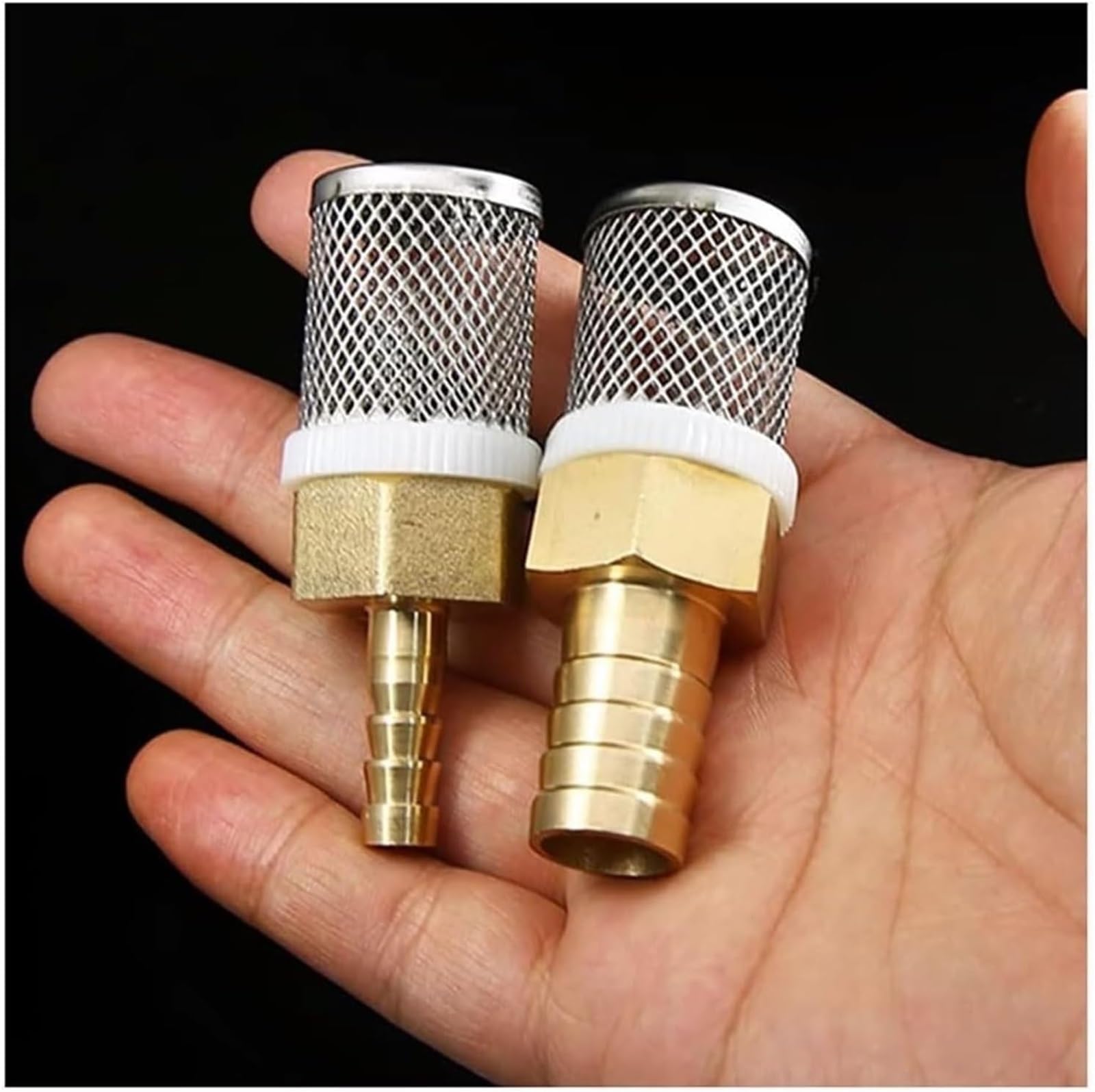 Filtro de malla para manguera con racor, Manguera de filtro bomba agua, 6-19mm, latón, acero inoxidable, for lavadora a presión, lavado coches, jardín(19mm)