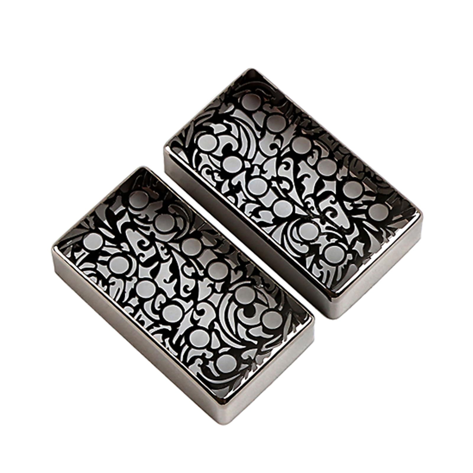 COOLHOOD 2 Pcs Guitar Pickup Replacement Engraved Flower Guitar Humbuckers Pickup Covers for Electric Guitars Accessories