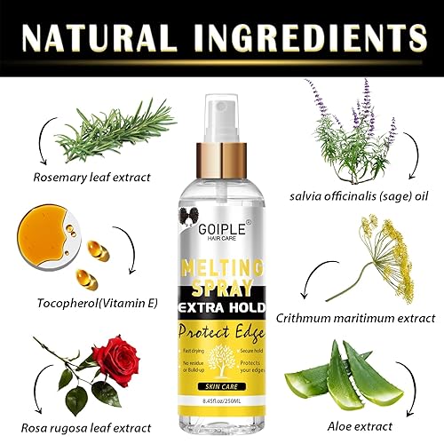 Miniatura 2 de 8.45 onzas líquidas de encaje de fusión y sujeción en aerosol adhesivo para el cabello sin pegamento para pelucas, spray adhesivo de encaje para