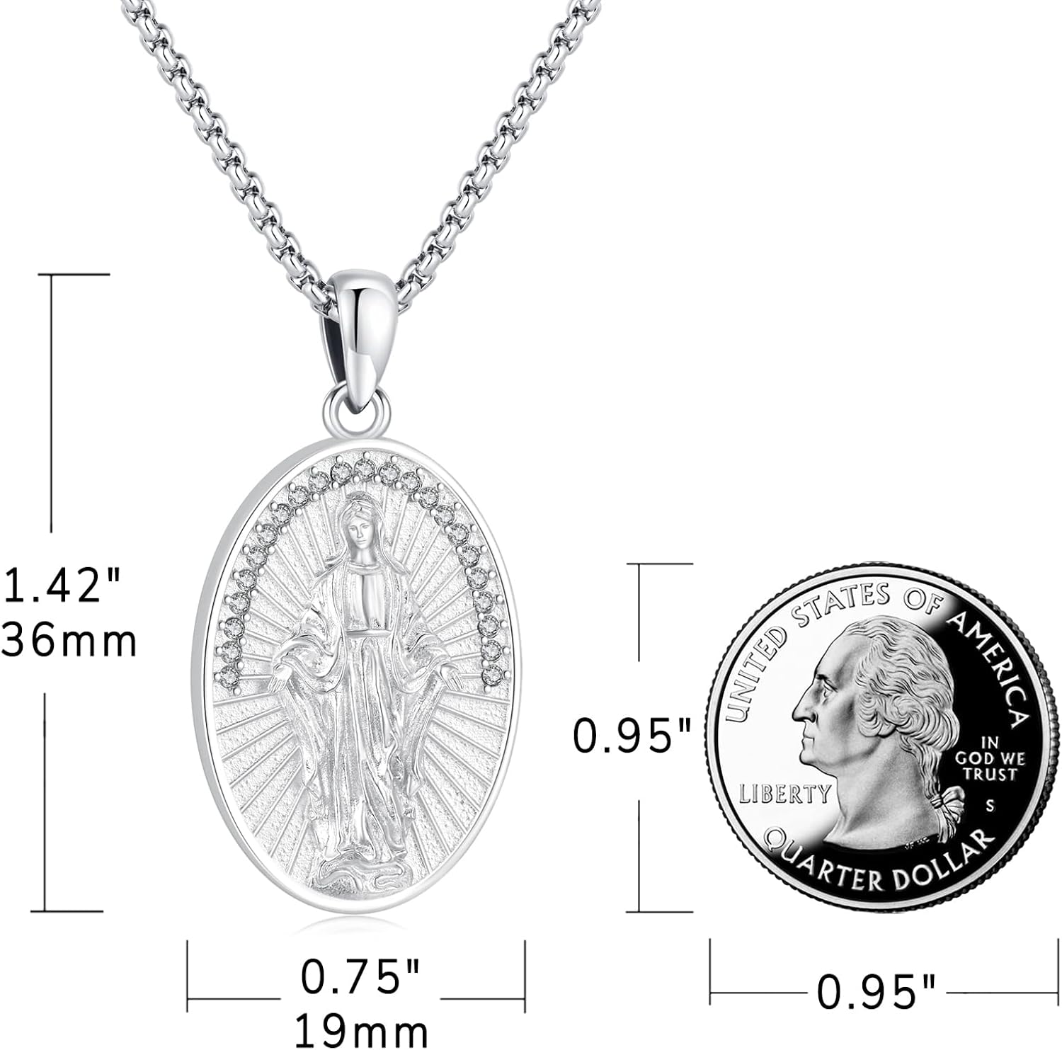 Eusense Saint Necklace Sterling Silver 925 Protection Jewelry for Men Women Patron St Medals Amulet Pendant - Image 2