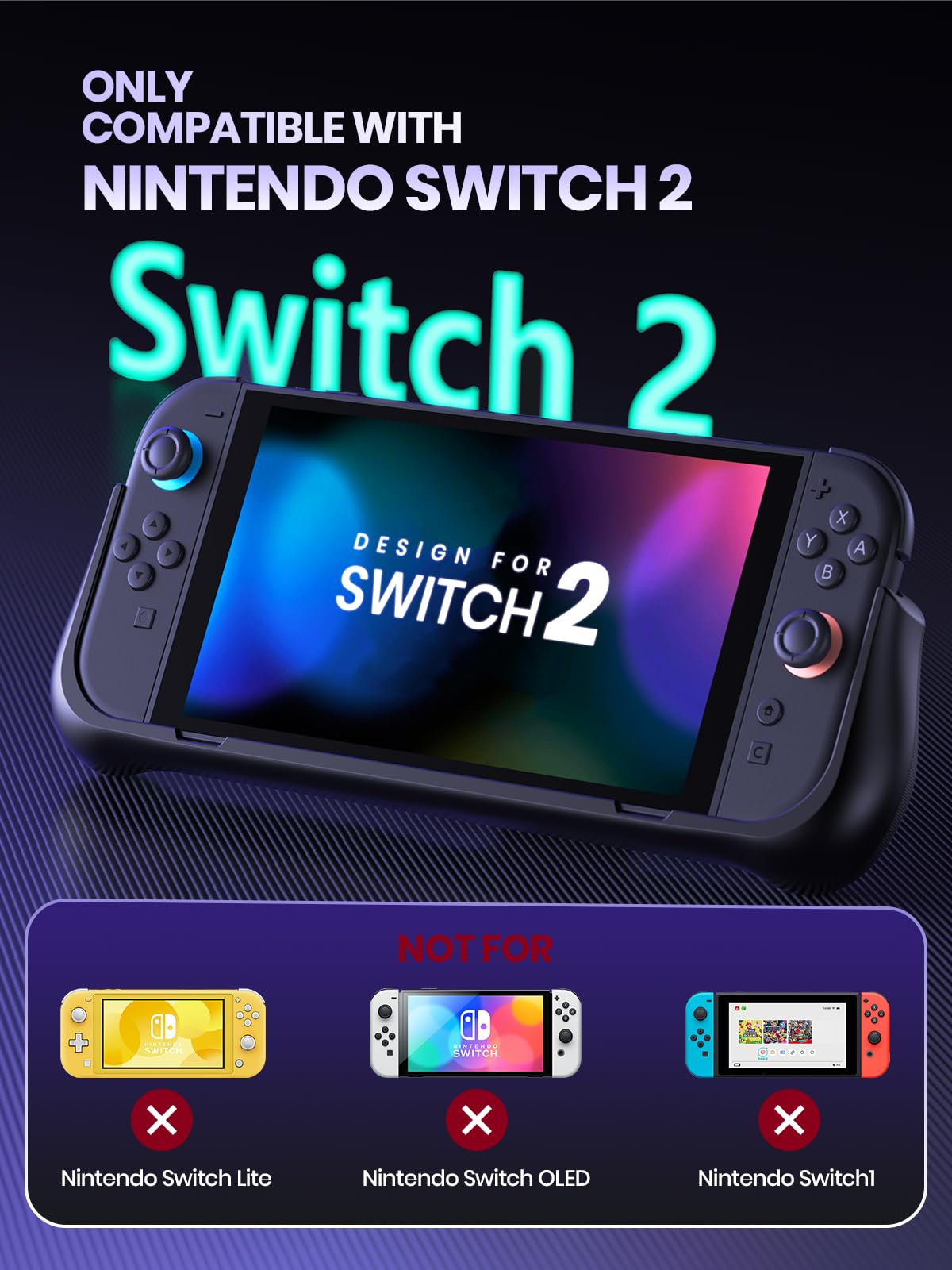 GagaKing Battery Case per Nintendo Switch 2 Slots LED Indicator - Dettaglio