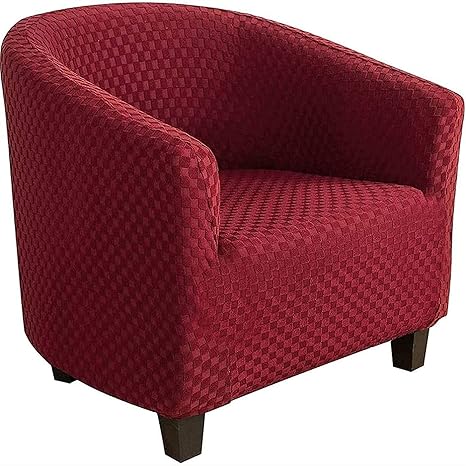 Amazon Co Jp ソファーカバー 椅子カバー ストレッチクラブチェアスリップカバー ジャカード 浴槽チェアカバー滑り止めアームチェアチェアスリップケーズリビングルームカウンターレセプションのための取り外し可能な洗える家具プロテクター Color Wine Red Size