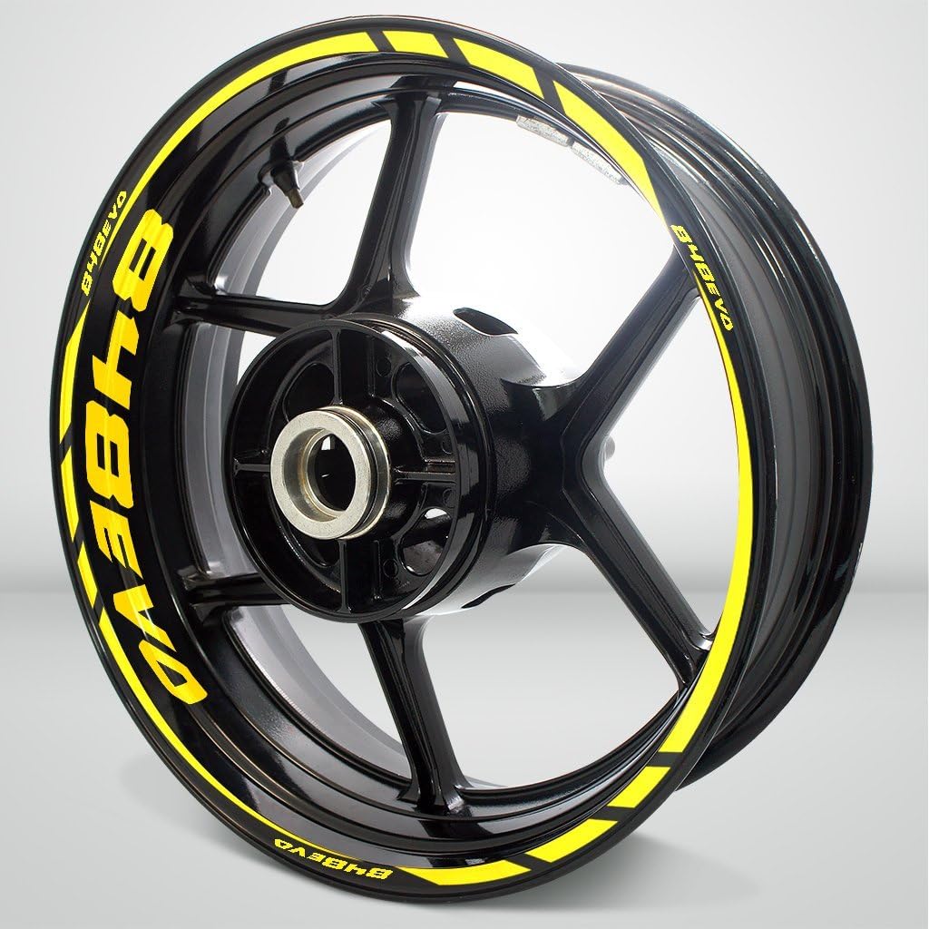 Gloss Yellow Motorcycle Rim Wheel Decal Accessory Sticker Compatible with Ducati 848 EVO