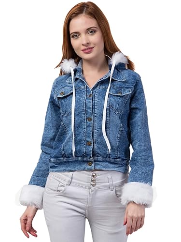 Women Denim Fur Jacket