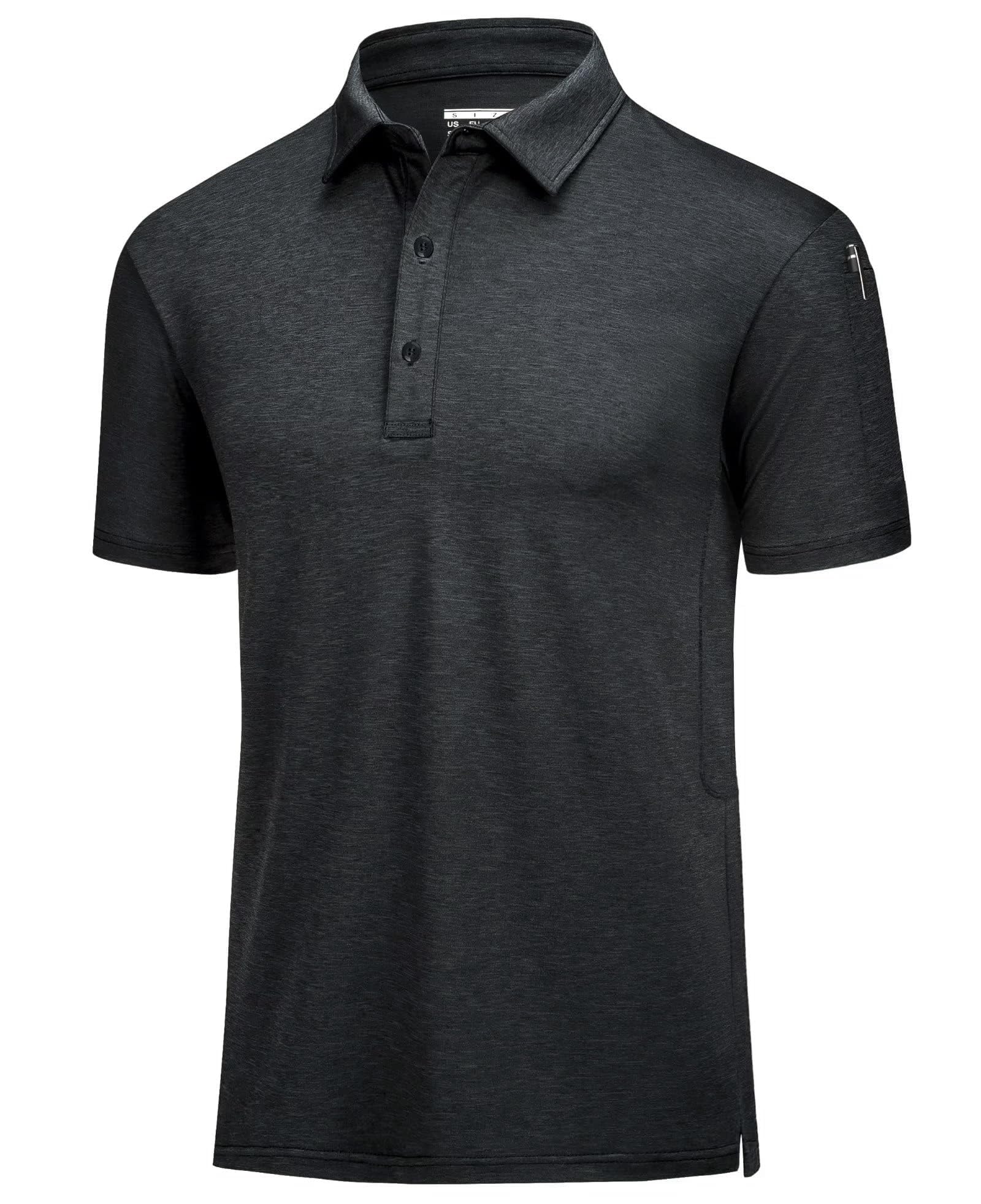 MAGCOMSENMen's Polo Shirts Button Placket Quick Dry Performance Summer  Shirts Pique Jersey Golf Polo Shirt