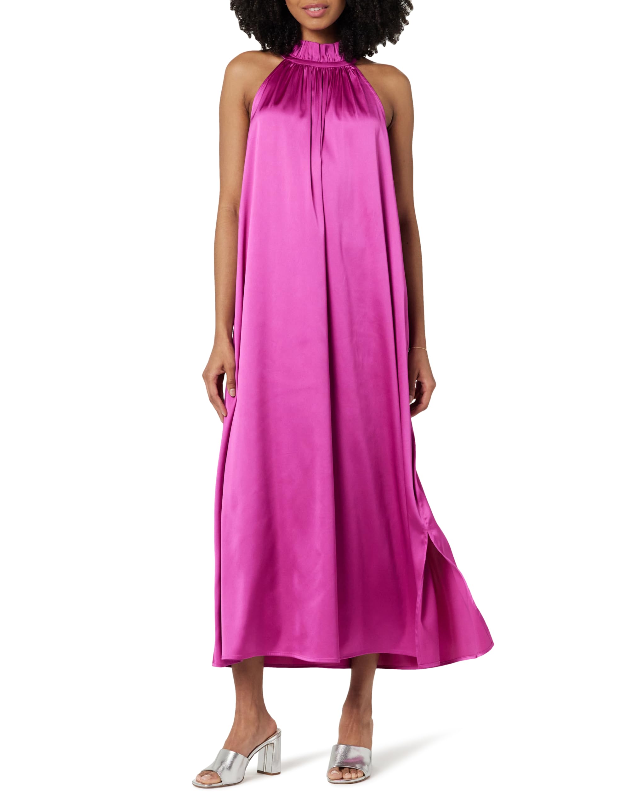 The Drop Arlette Silky Stretch Halter Maxi Dress Vestido Largo Mujer