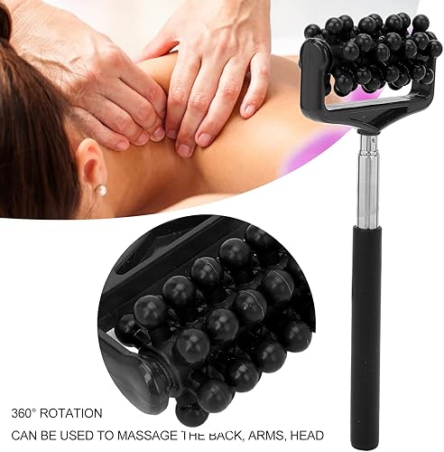 Miniatura 6 de Herramienta de masaje práctica Masajeador de rodillo de masaje de espalda masajeador de rodillos telescópicos, herramientas de masaje de masajeador