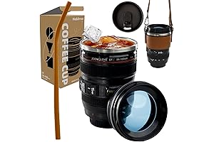 Camera Lens Coffee Travel Mug With Accessories