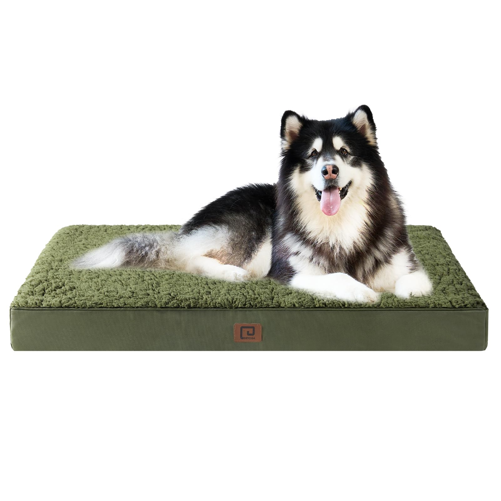 EHEYCIGA Cuccia Cane Interno Taglia Grande XXL, (120L x 74W cm) Ortopedica Cuscino per Cani, Cuscino Cane Sfoderabile e Lavabile, Ortopedico Lettino per Cani, Orthopedic Dog Bed, Verde Scuro