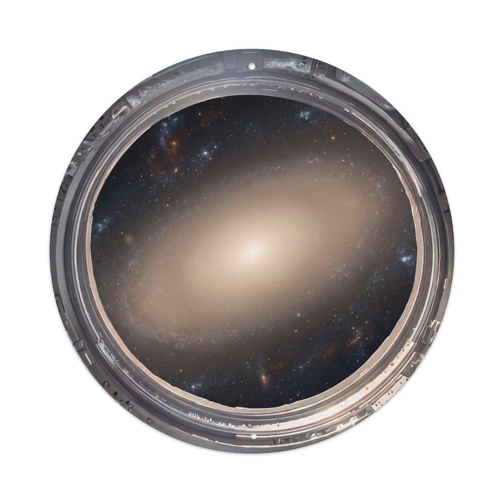 Metal Tin Sign Elliptical Galaxy Glow from Space Station