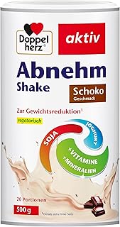 Doppelherz Abnehm Shake – Mahlzeitenersatz mit leckerem Schoko-Geschmack für eine gewichtskontrollierende Ernährung – 20 vegetarische Portionen