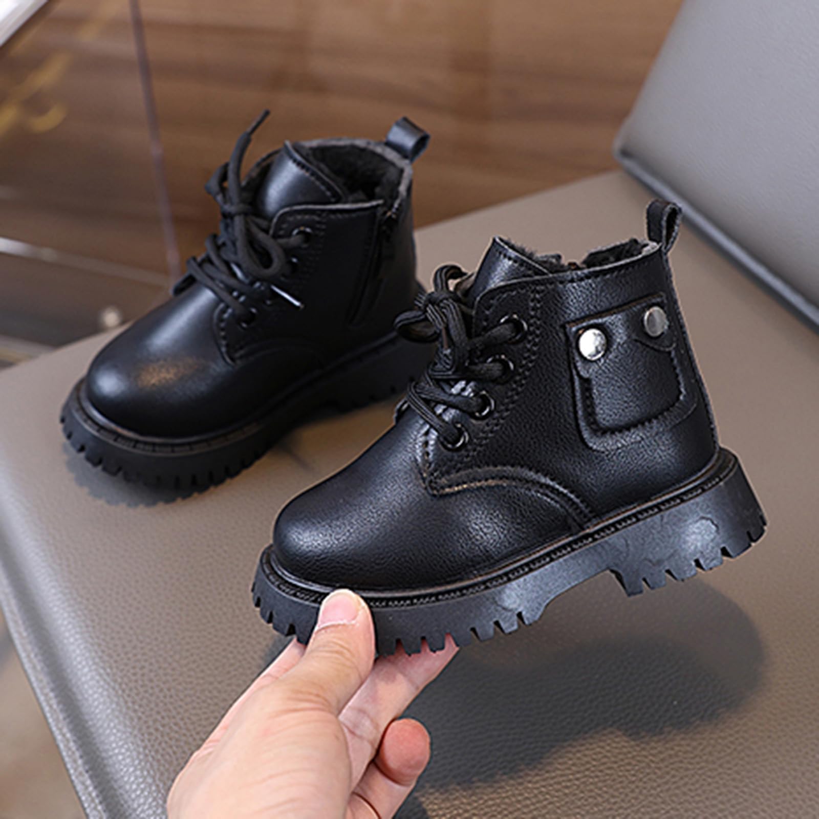 Générique Bambini Stivali per Ragazze Scarpe in Cotone alla Moda per Bambini, Stivaletti Caldi Imbottiti in Cotone con Cerniera laterale Ragazze Scarpe da equitazione Tendenza Occidentale