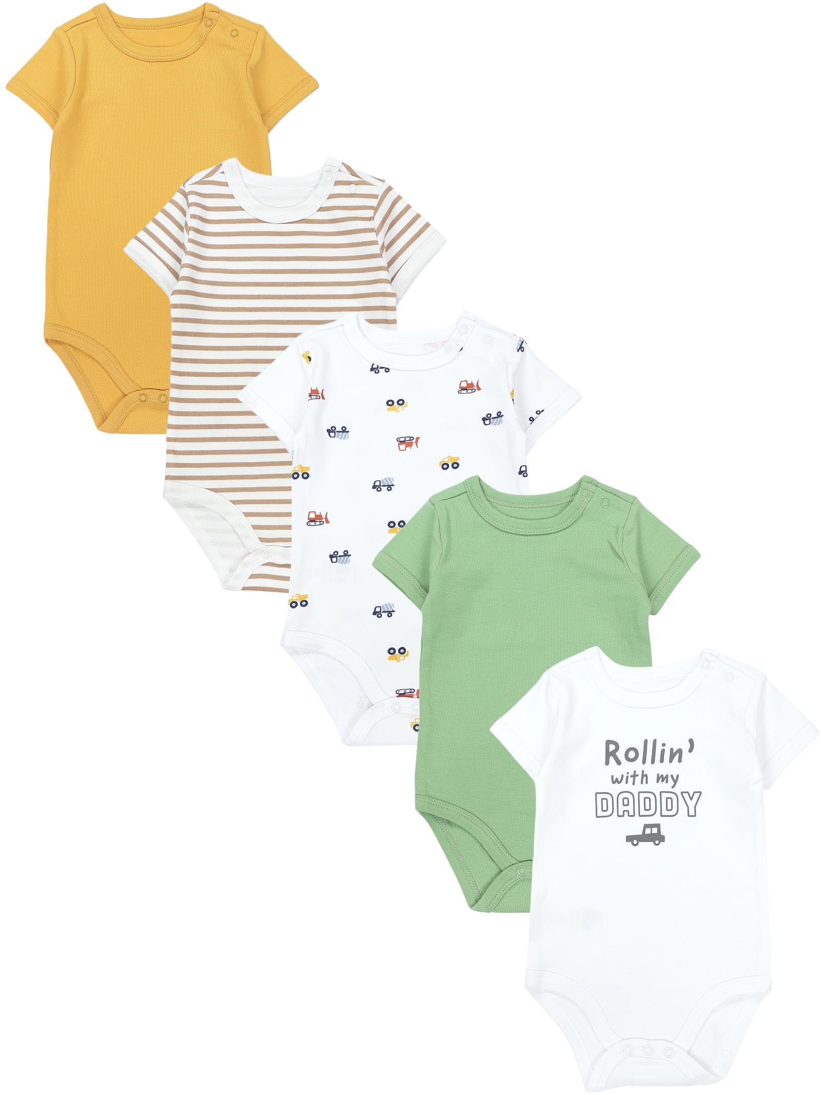 TupTam Baby Body Kurzarm im 5er Pack – Bedruckter Body Baby aus Baumwolle für Jungen und Mädchen