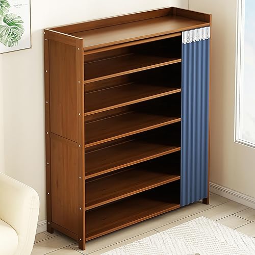 Zapatero para entrada, armario de entrada oculto delgado, organizador de zapatos para sala de estar, zapatero de madera para 24 pares de zapatos