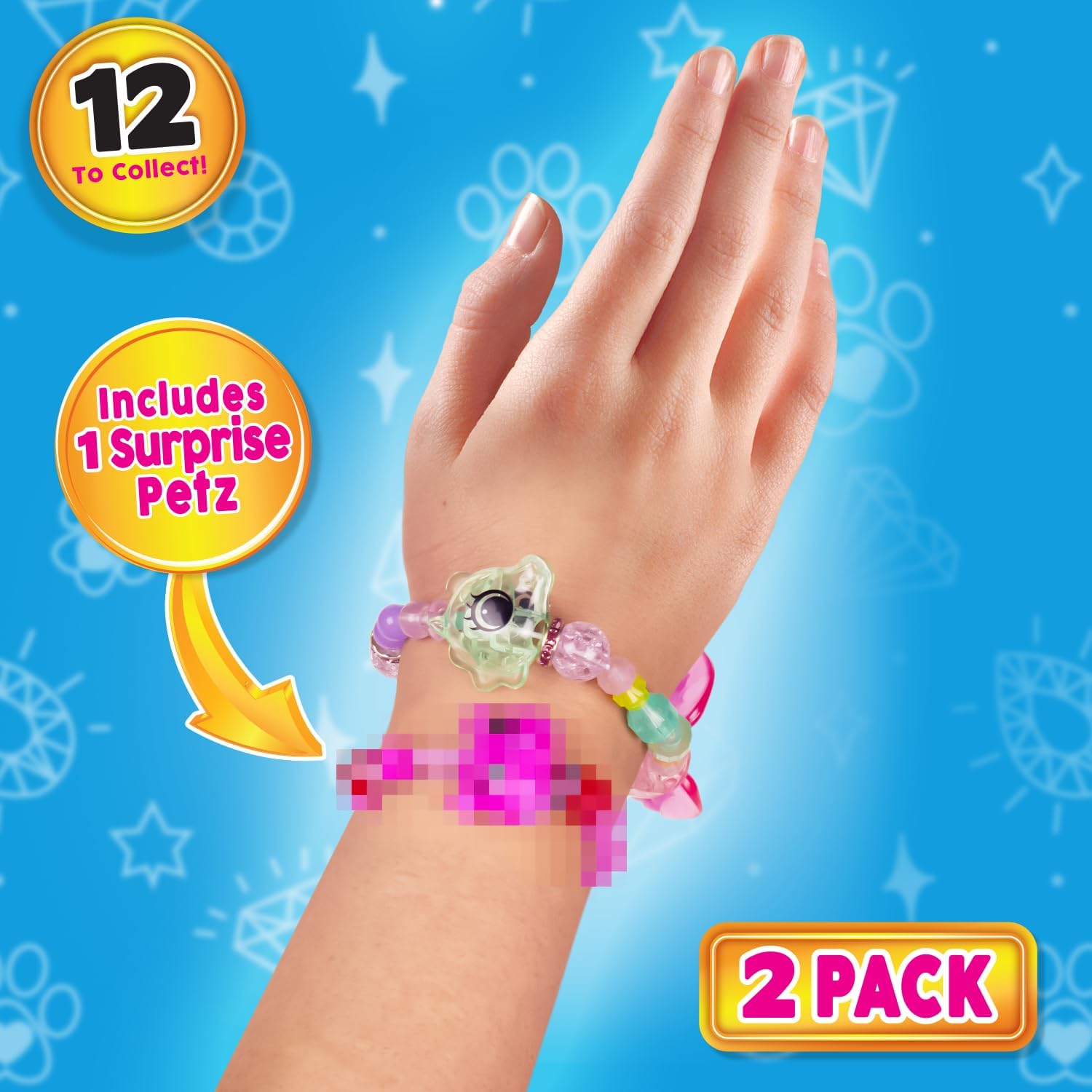 Twisty Petz Twin Pack, Twistable. Wearable and Fashionable. Sparkly gems that transform from a pet into a bracelet and back from a couple of simple twists! Includes 2, 12 to collect. Age 4+