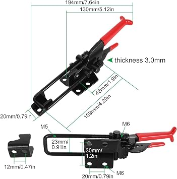 4PCS Black Toggle Latch Clamp Self-Lock Adjustable Toggle Clamp 770LBS Holding Capacity Heavy Duty Toggles Latch Hasp Clamps For Door, Box Case Trunk, Quick Release Smoker Pull Latch (GH-431)