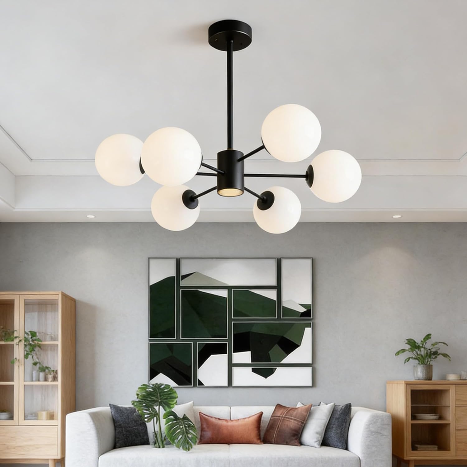 2PCS Sloped Ceiling Adapter for Pendant Light Chandelier, Universal Fit Lighting Mount Kit for Vaulted, Slanted, Angled or Irregular Ceiling Surfaces Black