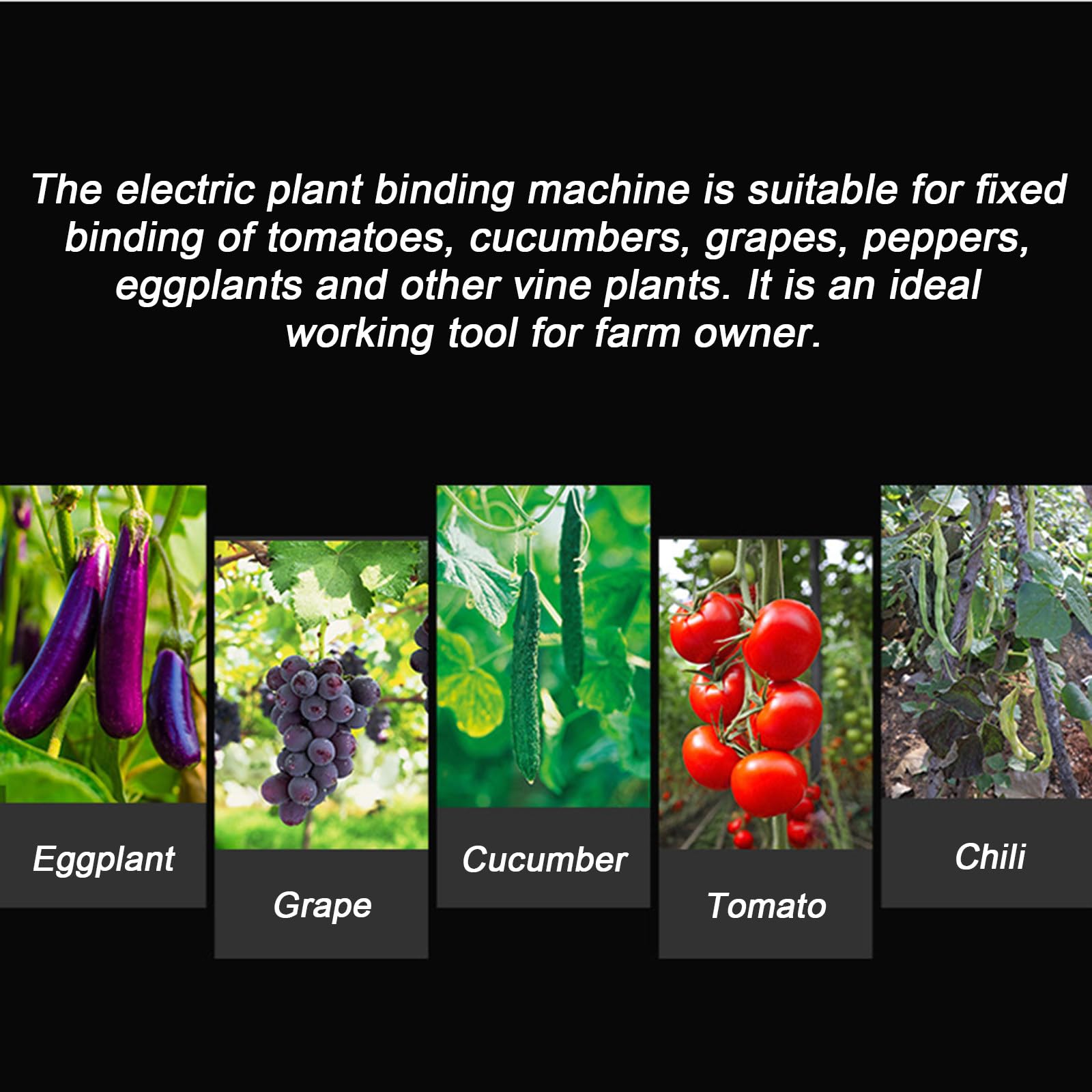 Máquina Eléctrica para Atar Plantas, 2 Piezas Incorporadas de Baterías de Litio de 2000mAh, para Tomate UVA Verduras Frutas, Herramienta de Mano para Atar Jardín Viñedos