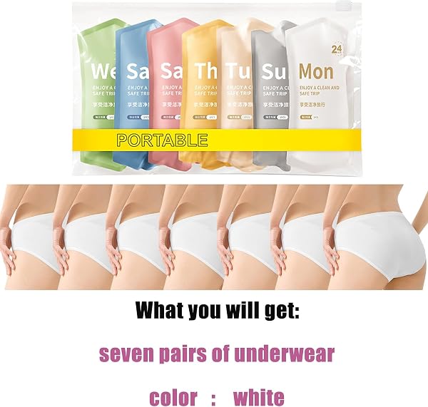 Pack of 7 Women's Disposable Cotton Panties Disposable Underwear Hospital Maternity Panties for Pregnancy, Childbirth, Travel, Massage - 5