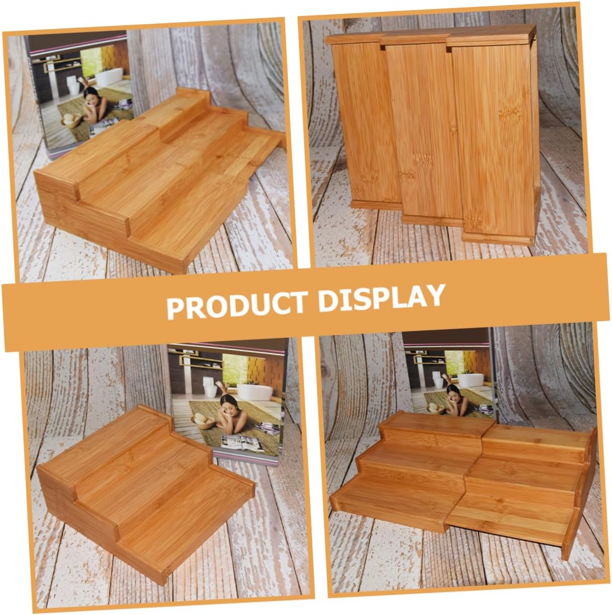 Cabilock Bamboo Spice Rack Kitchen Retractable Storage Rack Countertop Seasoning Rack Kitchen Retractable Organizer Expandable Display Shelf Retractable Seasoning Rack Spice Shelf