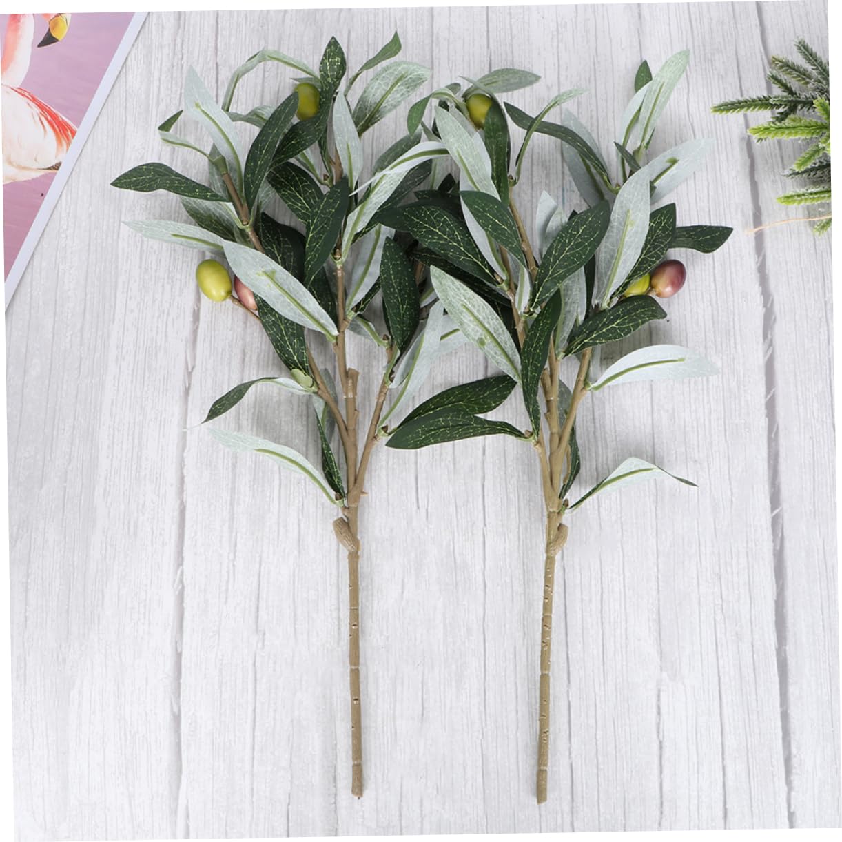 Garneck 4 Set Eleganti Rami Di Ulivo Artificiali Rami Di Ulivo Rami Di Albero Finti Per Casa Ufficio 3 Pezzi * 4