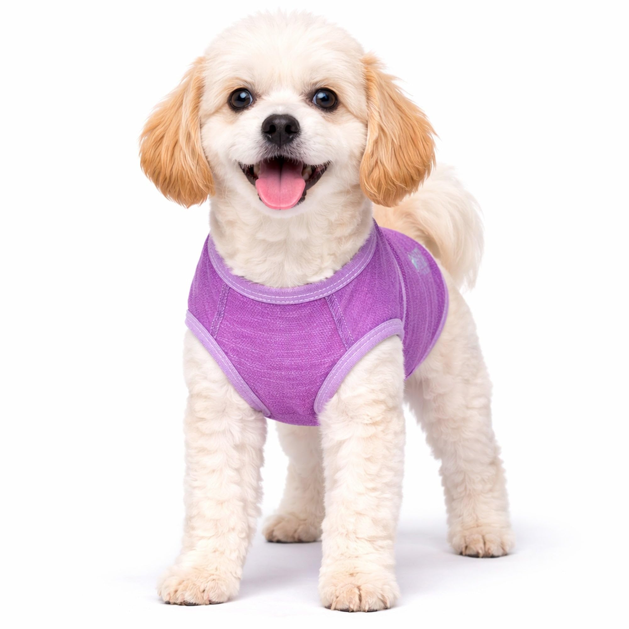 Pet Life Active Aero-Pawlse Heathered Quick-Dry y 4-Way Stretch-Performance Camiseta sin Mangas para Perro, tamaño Mediano, Color Morado