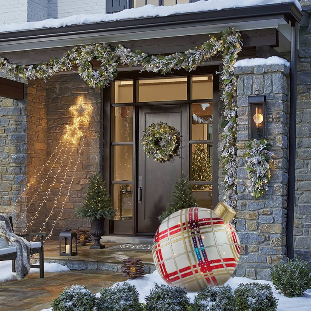 Boule Gonflable Noël 60 Cm KKPLZZ - Décoration Extérieure, PVC, Motif Joyeux Noël, Sans éclairage