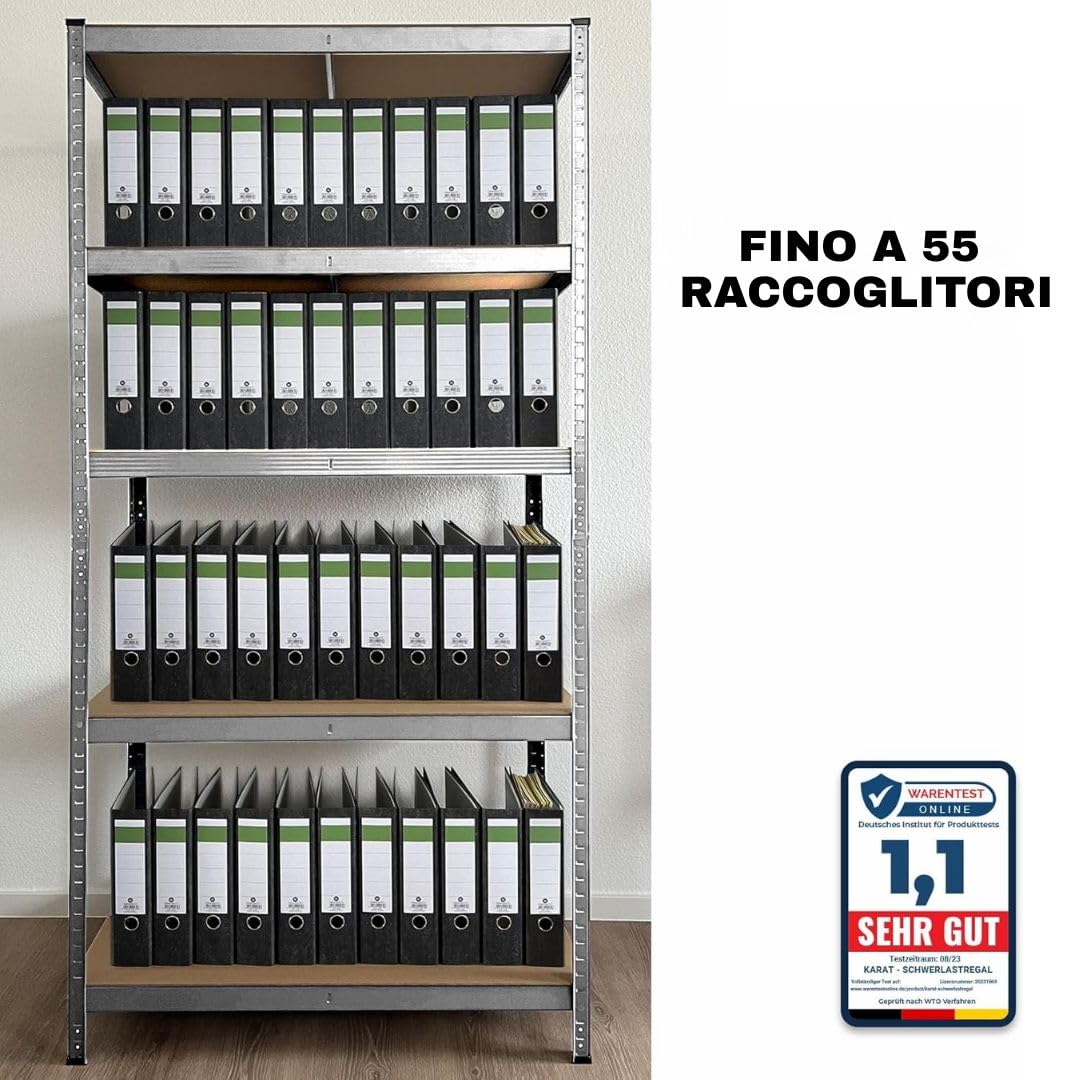 Scaffalatura Pesante Floordirekt – 220x120x60 Cm, 5 Ripiani In Truciolare, Carico 1250 Kg, Montaggio Rapido