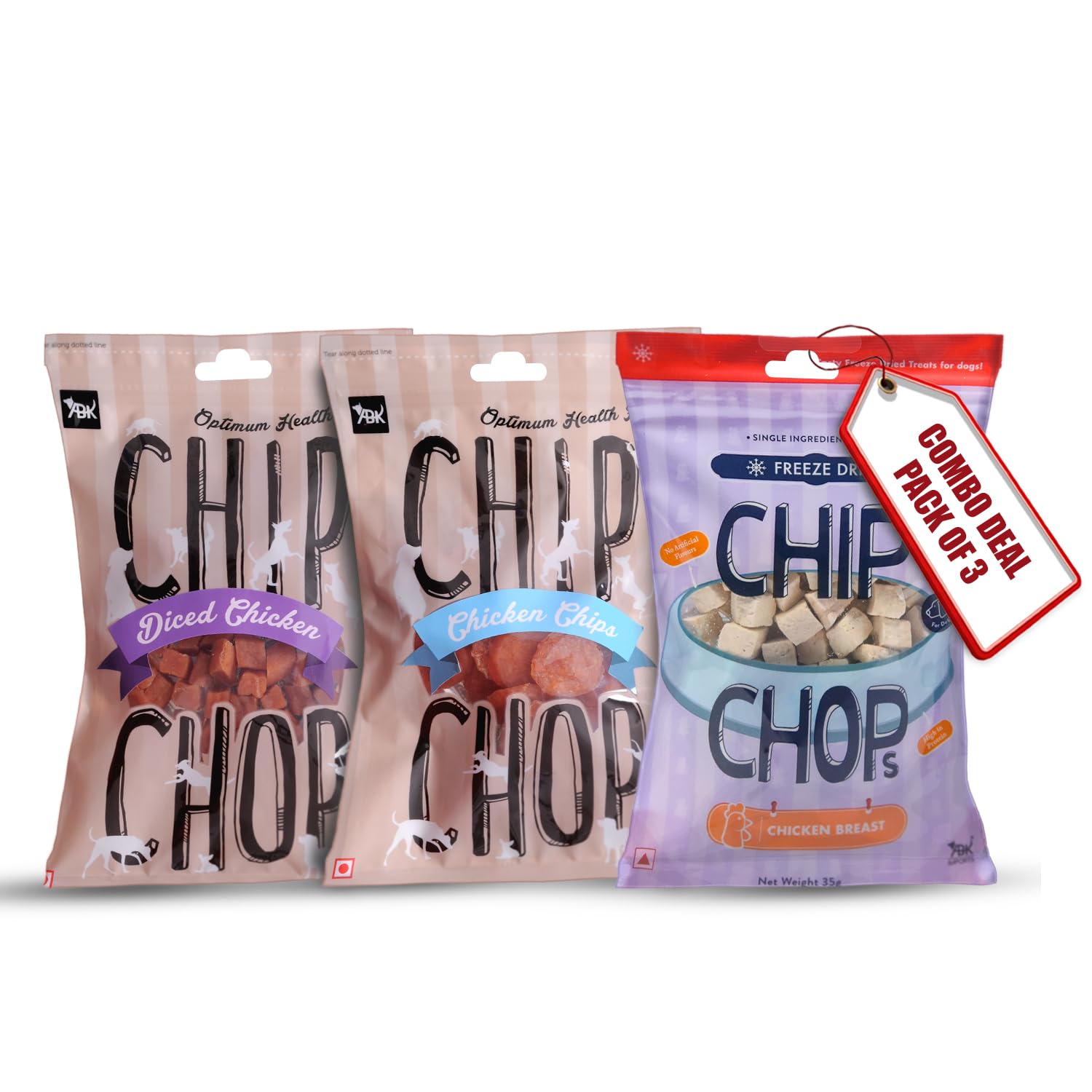 Combo of Chip Chops Diced Chicken, Chicken Chips and Freeze Dried Chicken Breast Dog Treats, Highly Nutritional & Digestible, for All Dog Breeds and Life Stages-(Pack of 3) (B0C77TFJCJ) Amazon Price History, Amazon Price Tracker