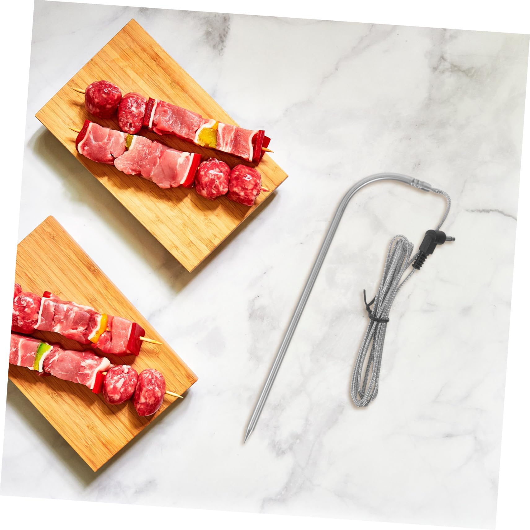 ibasenice 5 Sätze Bbq Fleischthermometer mit Silikonbeschichtetem Präziser Temperaturfühler für Grill für Fleisch Lebensmittel