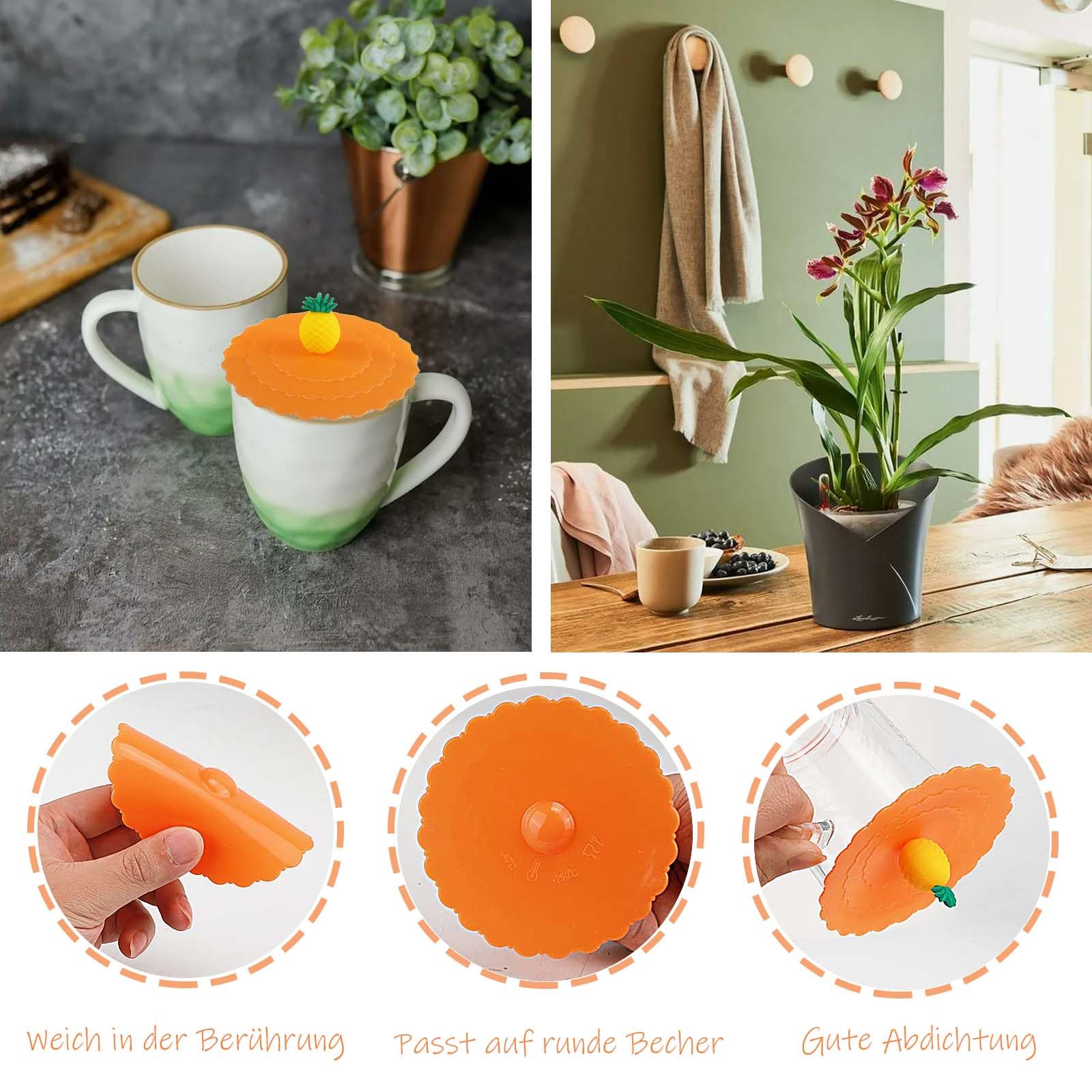 Coperchi in Silicone per Barattoli, Coperchio Della Tazza in Silicone, 8 Pezzi Coperchi Colorati in Silicone per Tazze con Manico, Per Tazze da Latte, Tazze per Bevande, Tazze da tè (Maniglia
