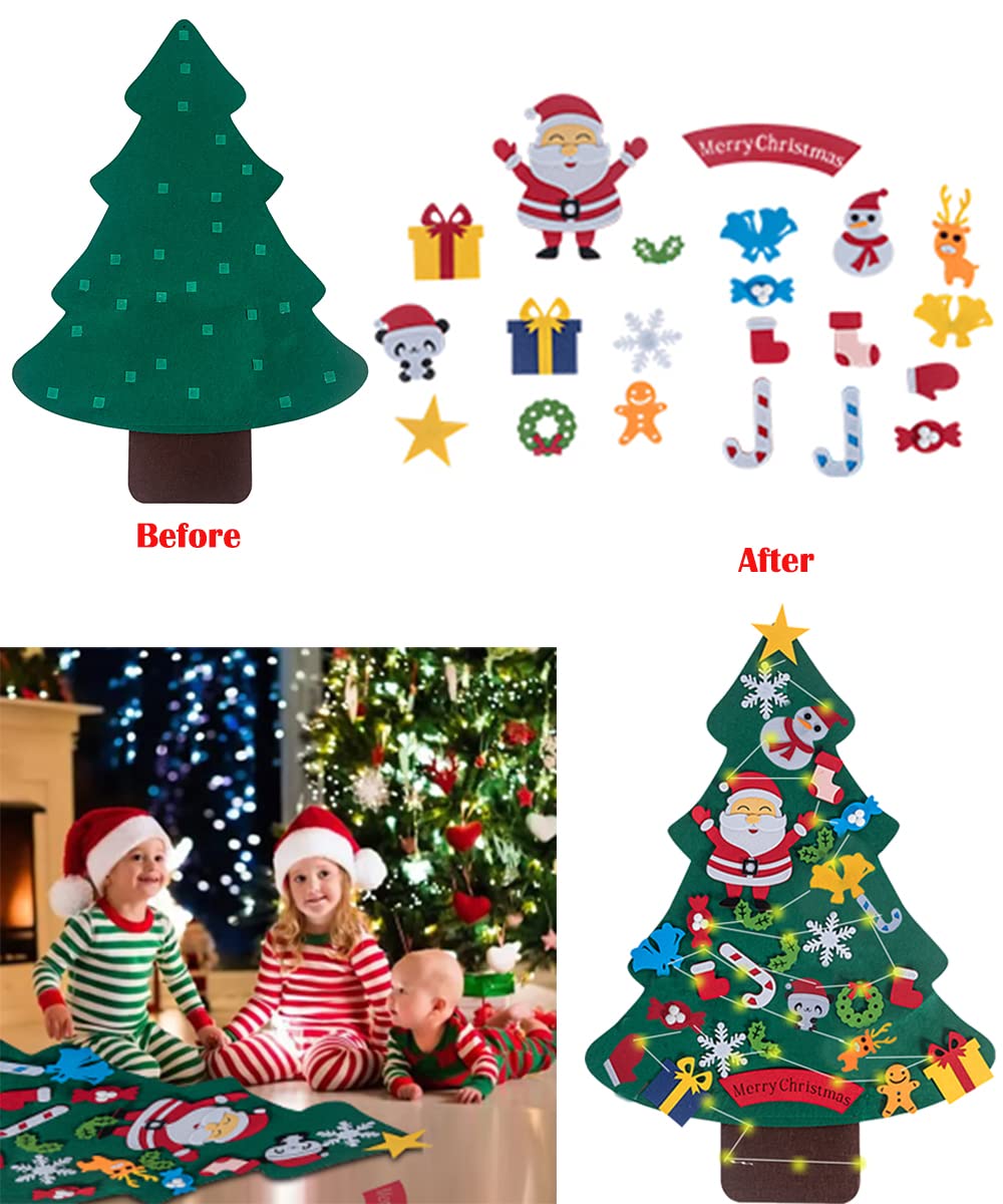 Amazon.co.jp: 3フィート DIY フェルトクリスマスツリーセット 28個の