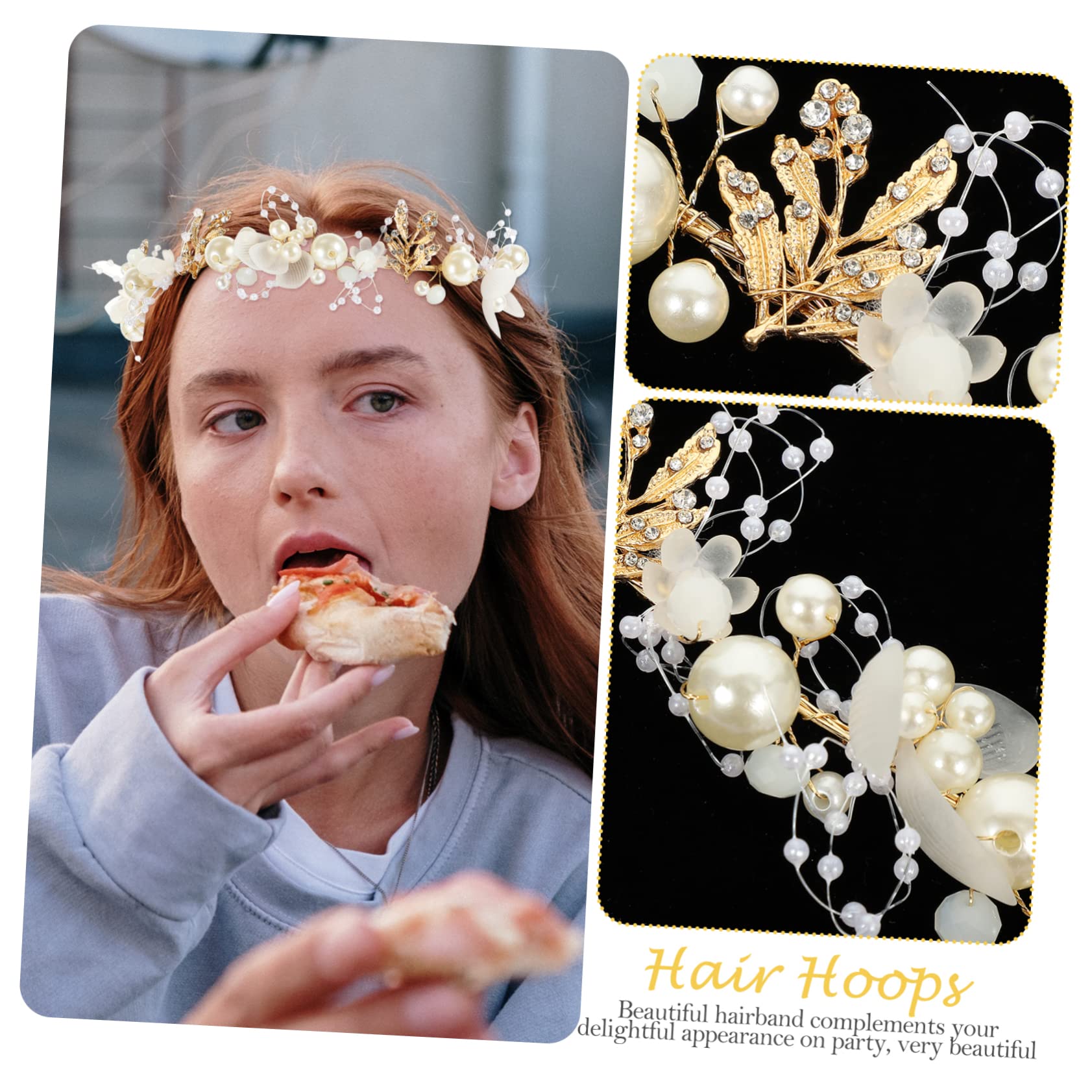 Ipetboom 3pezzi Fascia Sposa Decorazioni e Foglie Accessorio Per Matrimonio Cerimonie e Feste Headband Per Bride e Speciali