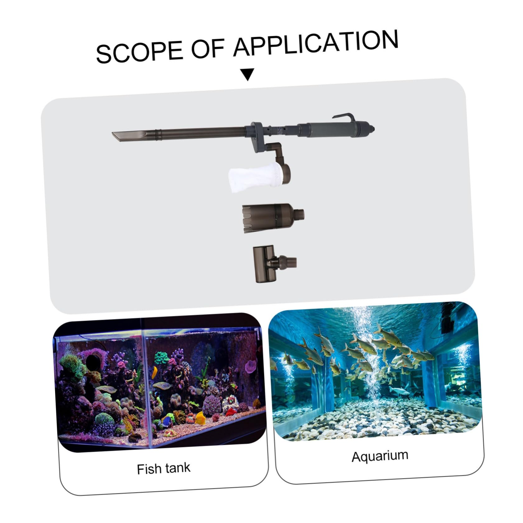 DOITOOL Aspirateur pour Aquarium Changeur Deau Outil de Lavage de Sable Tube Télescopique sans Batterie