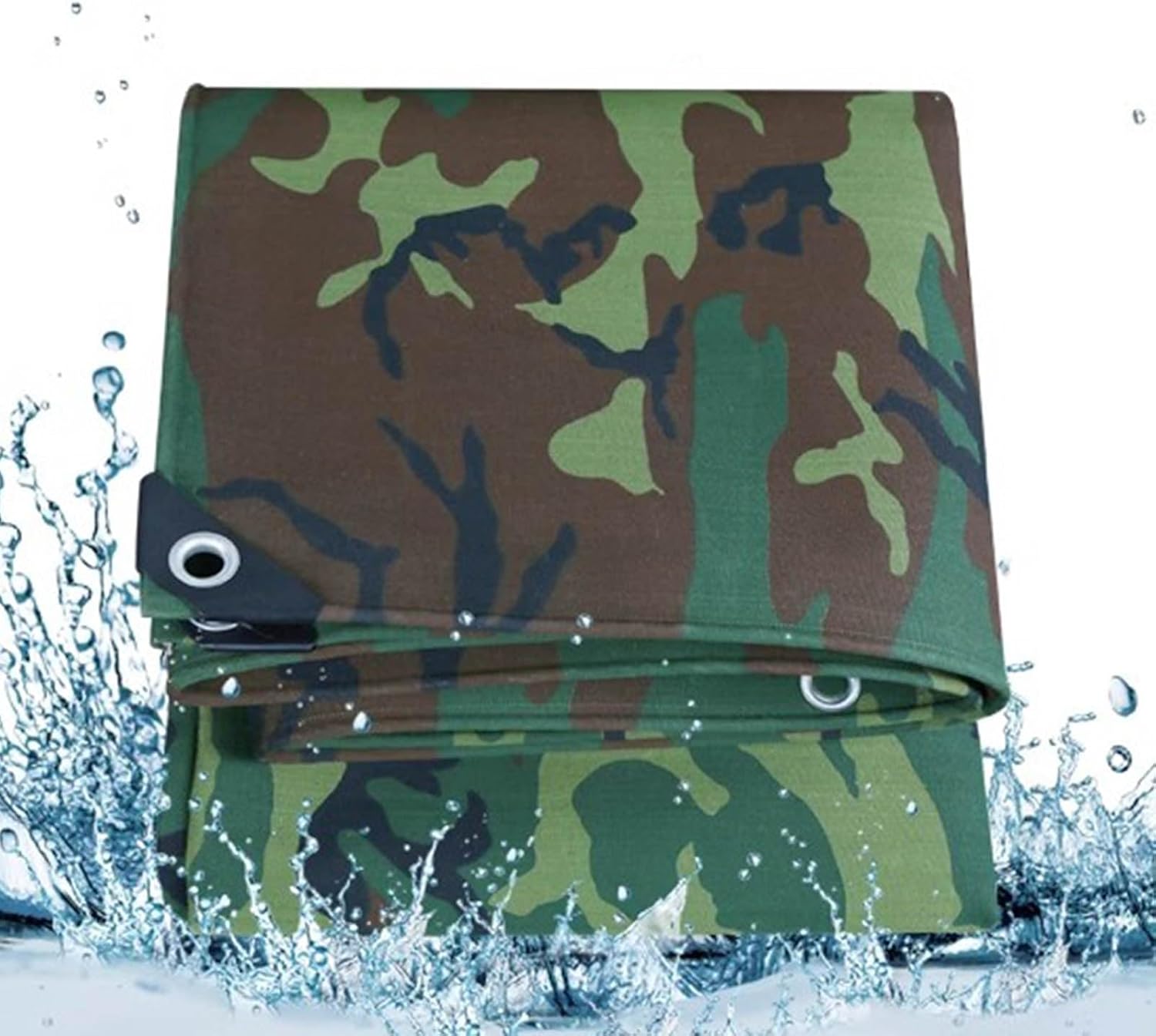 Heavy Duty Outdoor Tarpaulin Cover with Grommets 1.5x1.5m 1.5x1.8m 2x2m 2x3m 2x4m 3x3m Camouflage Tarp for Shade Canopy Camping Gear(1x1.2m)
