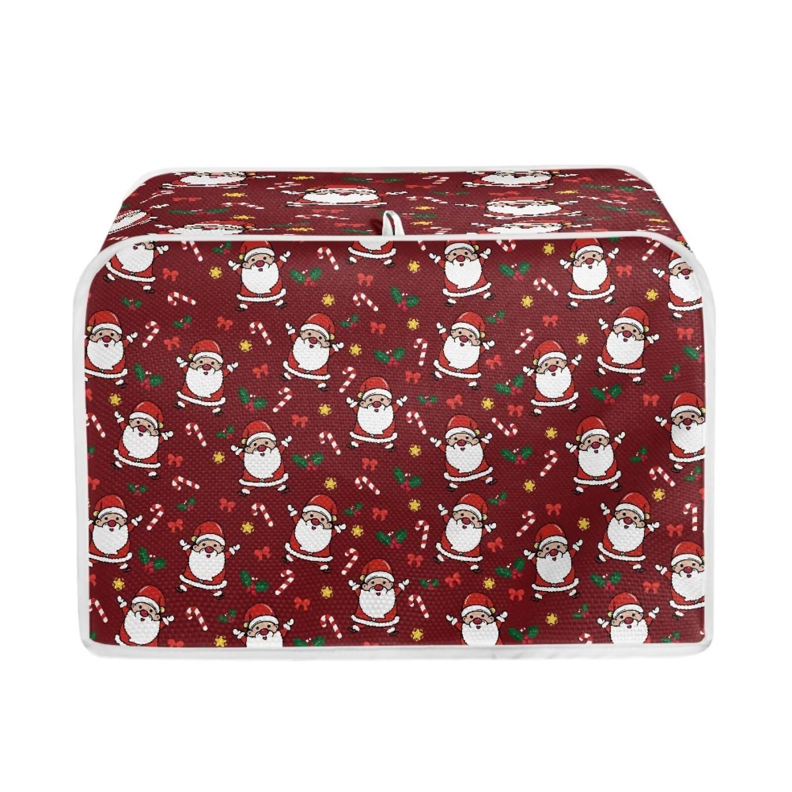 TOADDMOS Christmas Santa Claus Toaster Cover Water-resistant Toaster Cover for Standard 4 Slice Bread Maker Cover Kitchen Small Appliance Protector