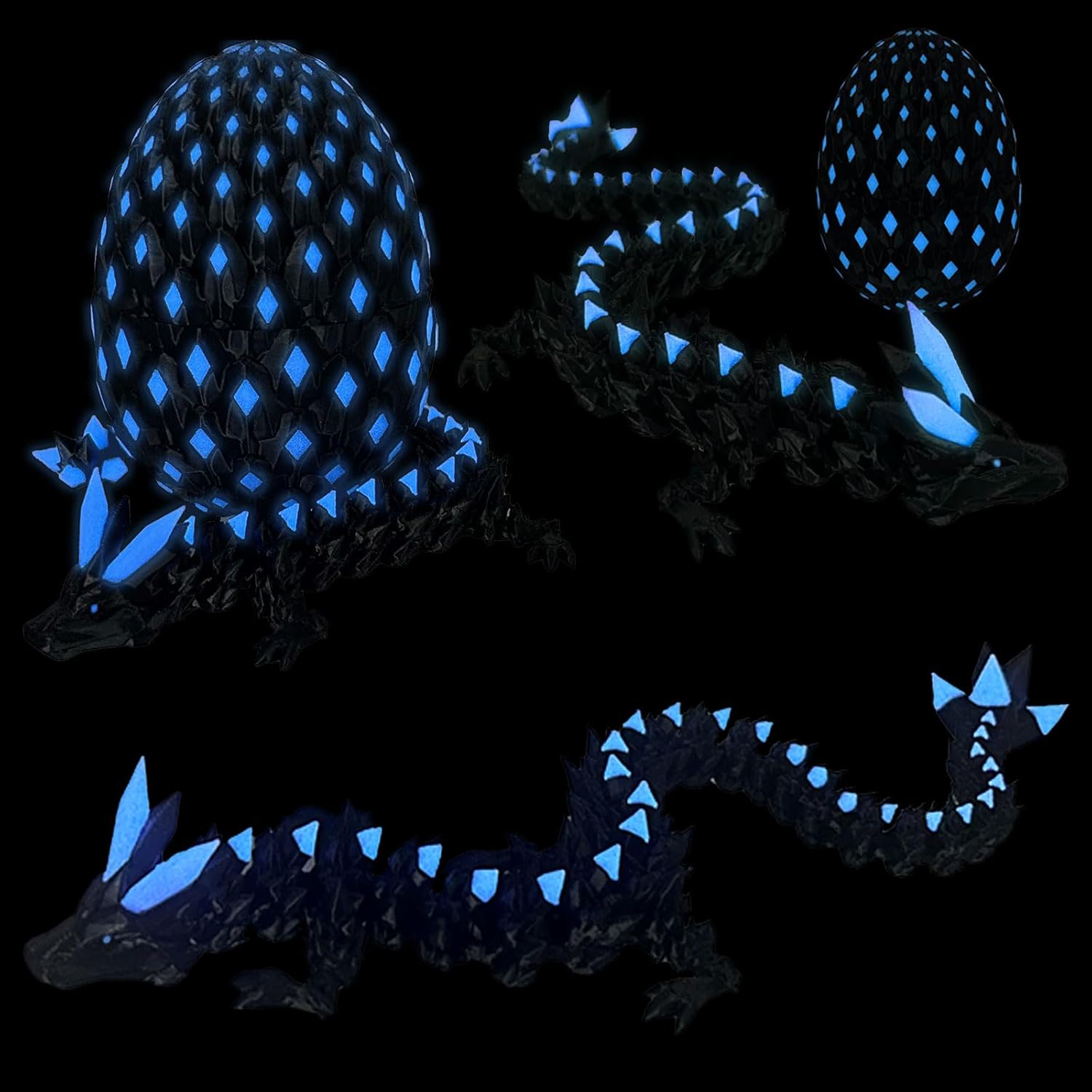 3D Printed Glow in The Dark Dragon Eggs with Dragon Inside ， Easter Basket Stuffers Articulated Animal Mystery Easter Egg Set ，Unique Cute Easter Basket Essentials for Adults Kids(Purple)