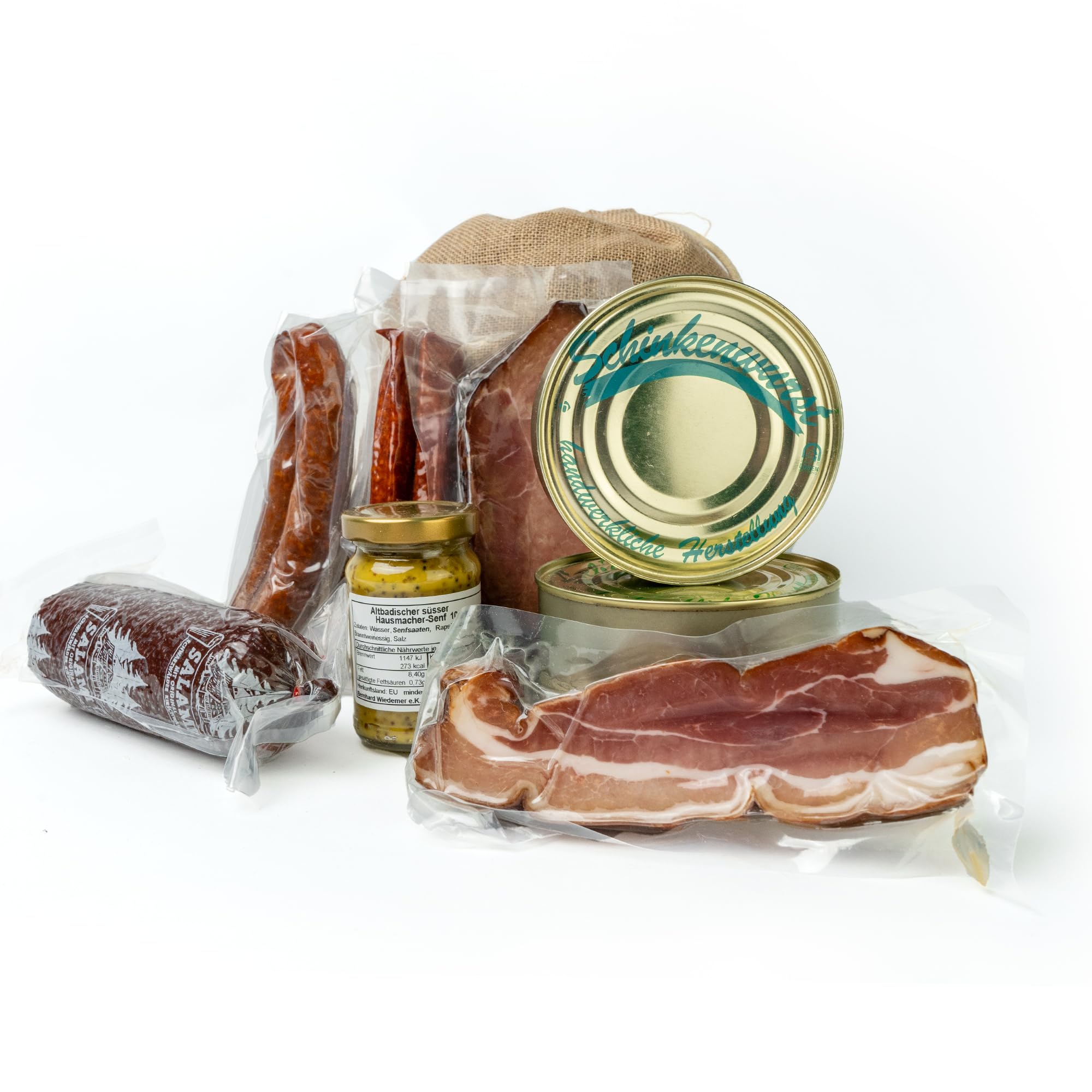Schwarzwald Metzgerei Geschenkkorb 9-teilig im Leinentäschle mit traditionellen Wurstspezialitäten