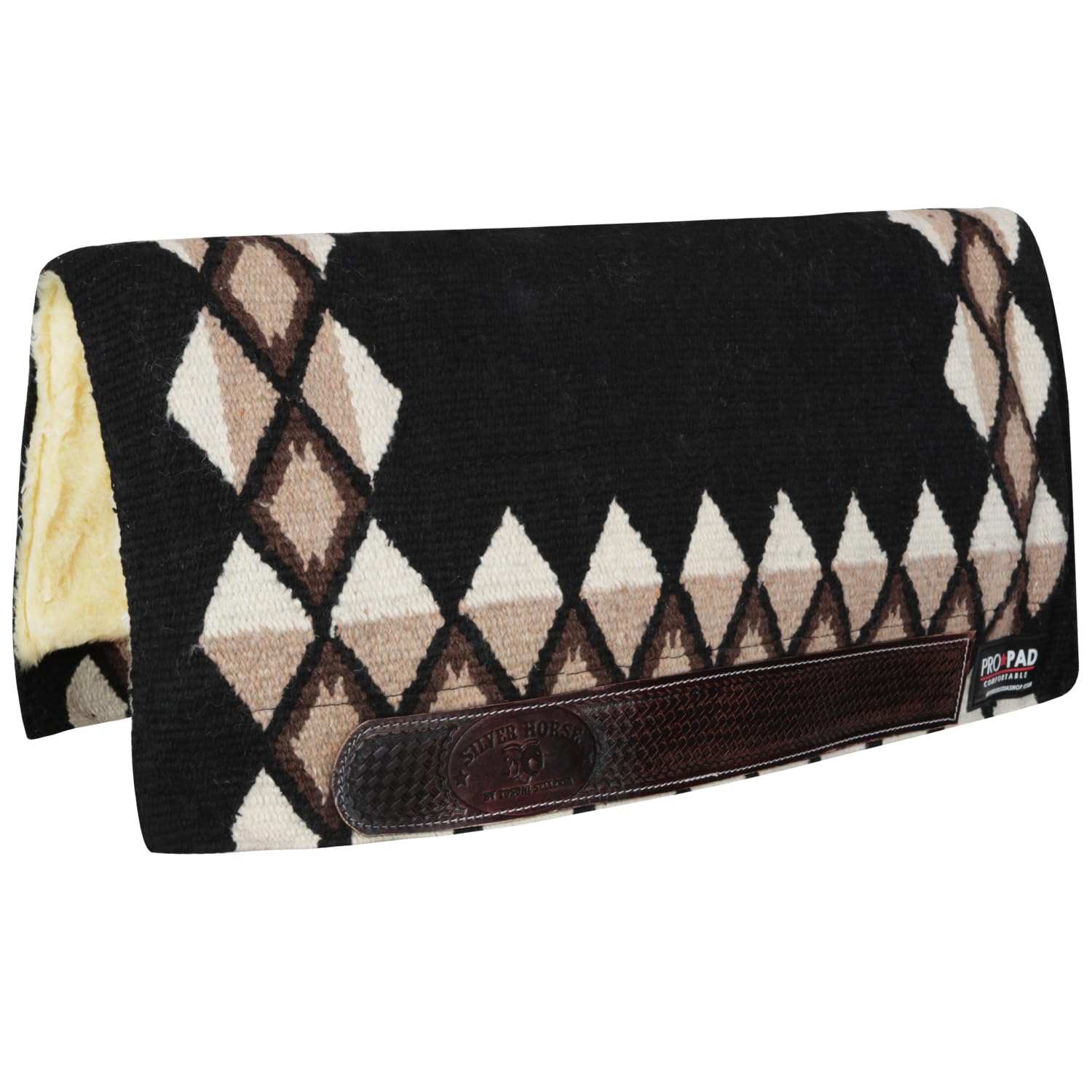 Tapis de selle Western NewRombo, doux et résistant, indispensable pour protéger le cheval des traumatismes et chocs excessifs, sobre et élégant (Full, noir)