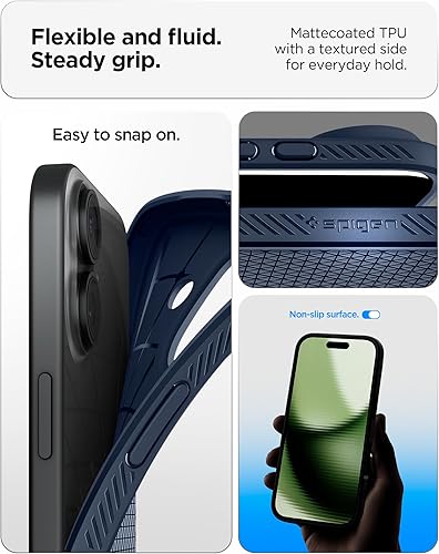 Vista 48 de Spigen Liquid Air - Funda diseñada para iPhone 13 Pro Max (2021), color negro mate