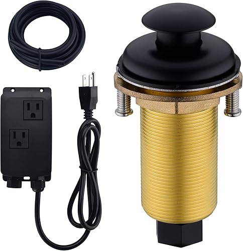 Kit de interruptor de aire de eliminación de basura, triturador de residuos de latón macizo, botón de encendido y apagado largo, con módulo de