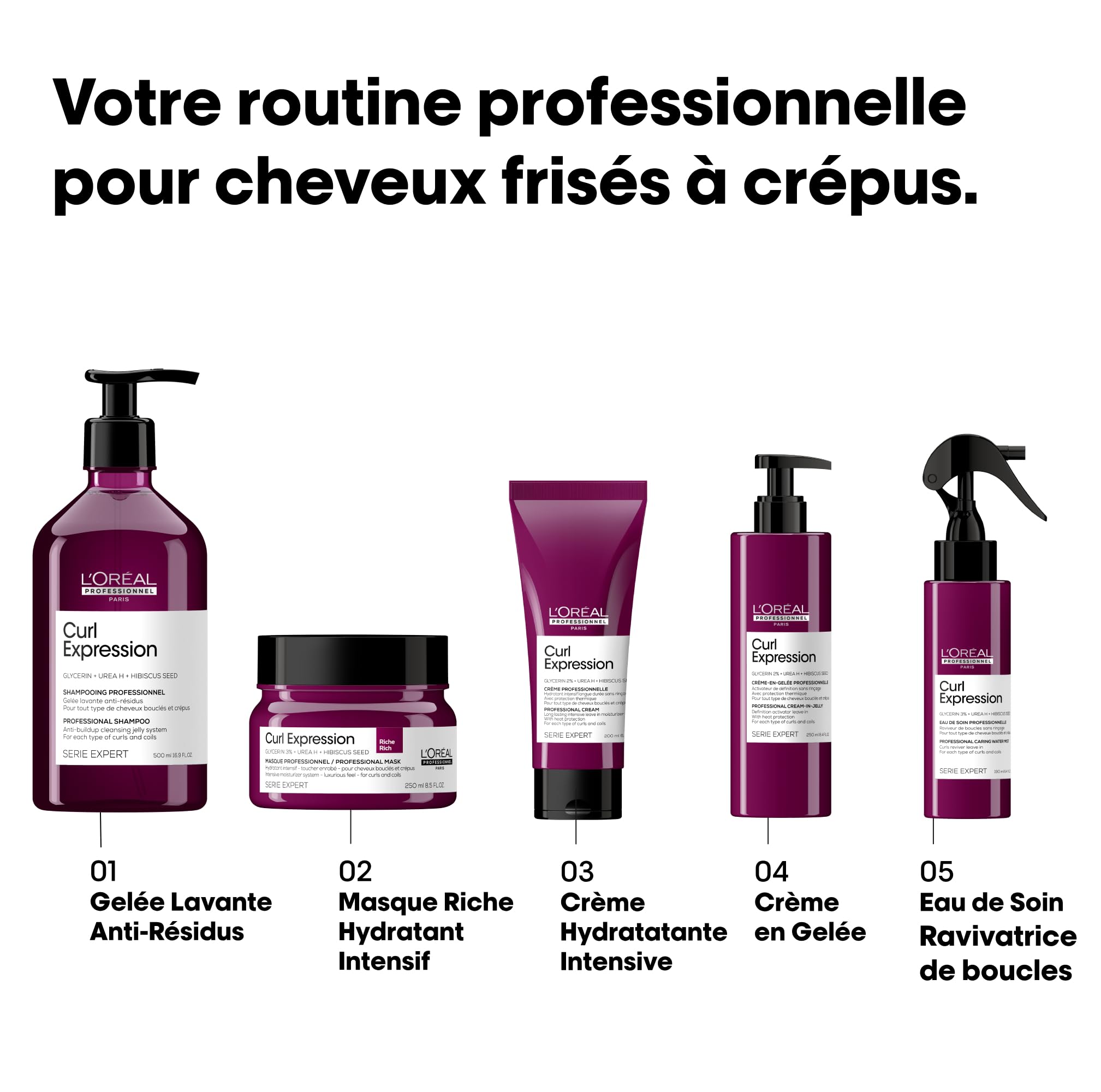 L'OREAL PROFESSIONNEL - Gelée Lavante Anti-Résidus Curl Expression - Shampoing Cheveux Bouclés & Frisés - Nettoie & Purifie - Hydratation & Légèreté - Glycérine Végétale & Urée - Sans Sulfate - 500 ml