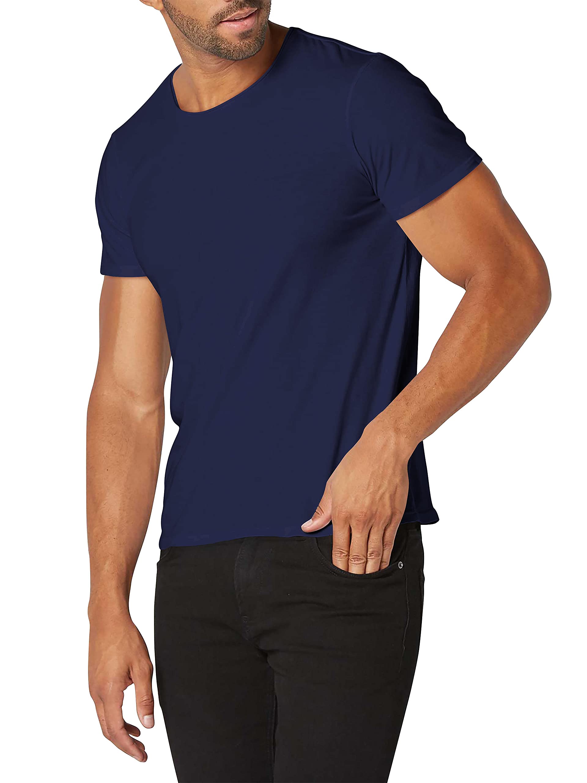 Hat and BeyondMens Casual Athletic Plain Crew Neck Workout Performance Skateboard T Shirts Solid Short Sleeve Active Tee