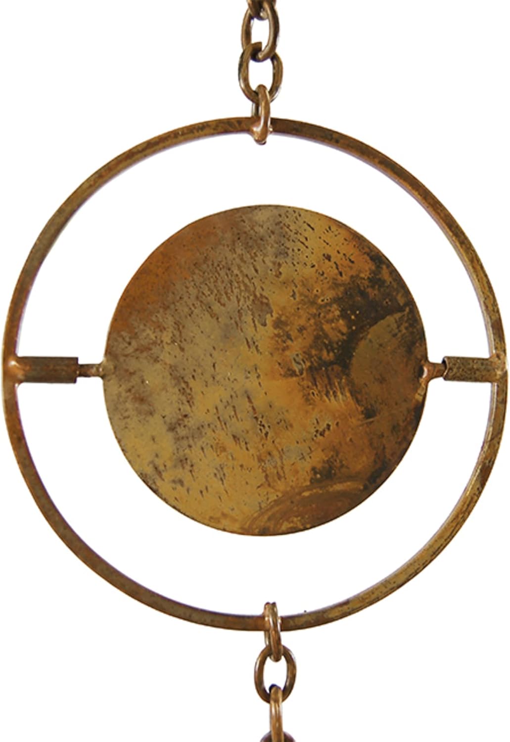 BestNest Ancient Graffiti Circle Rain Chain, Flamed Copper Colored