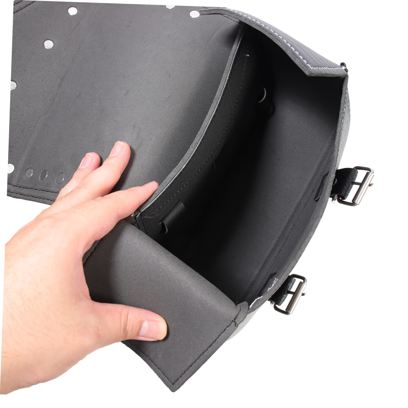 Borsa da Sella Retrò in Pelle Nera, Capienza Grande, per Riporre L’essenziale, per Veicoli a Due Ruote