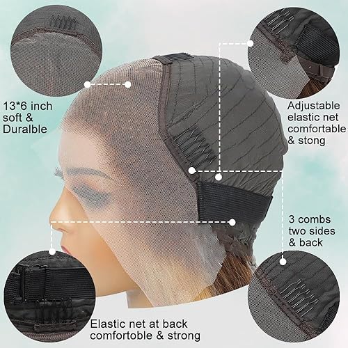 Miniatura 5 de Pelucas de cabello humano ondulado con encaje frontal de color castaño rojizo de 13 x 4, peluca de cabello humano castaño rojizo de 150 % de