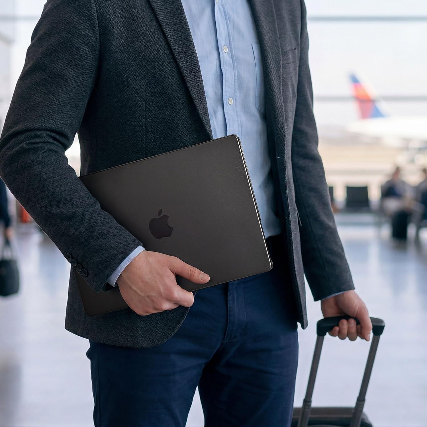 EooCoo Case for MacBook Pro 16 Inch 2026-2021 M5 M4 M3 M2 M1 Pro/Max, [Official Color Match, Anti-Slip, Drop Protection] Matte Hard Shell Laptop Cover, Matte Space Black