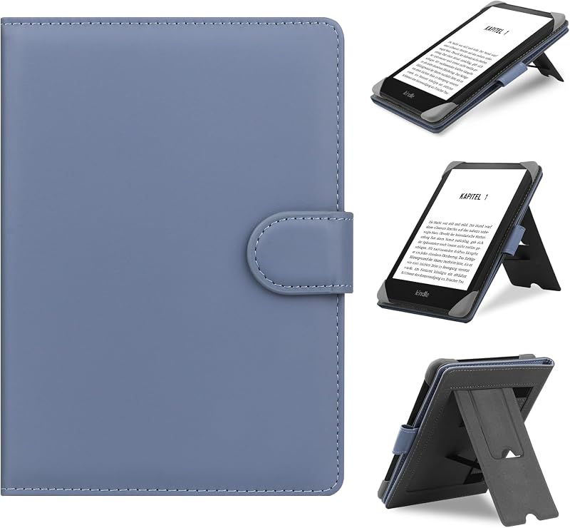 HoYiXi Funda universal compatible con Kobo/Pocketbook/Tolino/Sony E-Book eReader Kindle Paperwhite/Kobo Clara HD/Kobo Clara 2E Funda de cuero con soporte para eReader de libros electrónicos de 6-6,8", color morado
